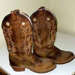 Double-H Daniela 12” round toe western boot.  
Size: 9 1/2 M  Color: brown.